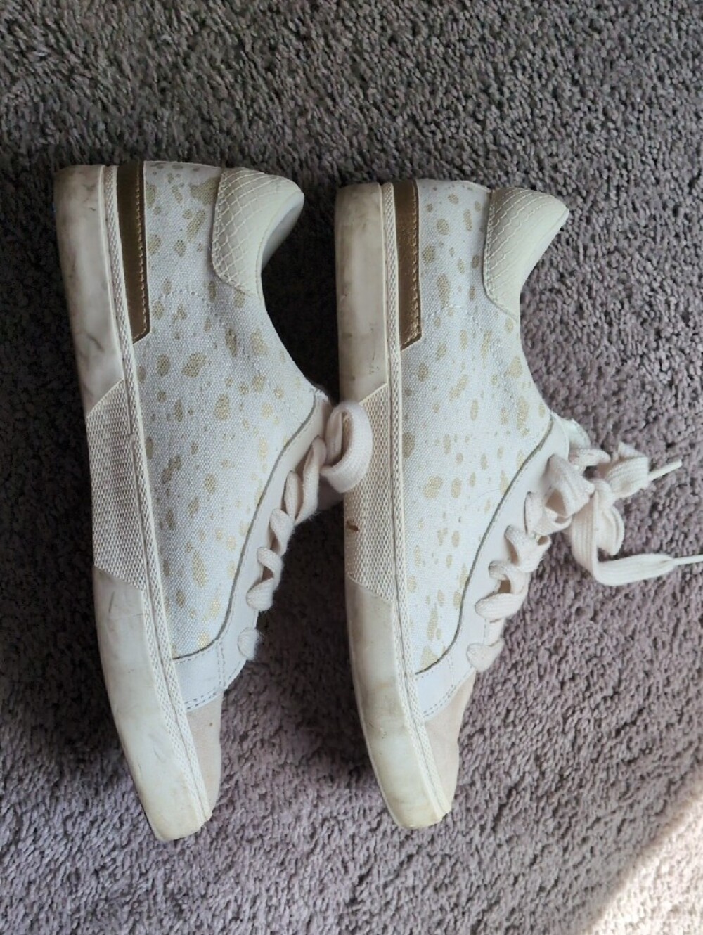 Target White Sneakers with Gold Speckle Detail - Picture 5 of 6